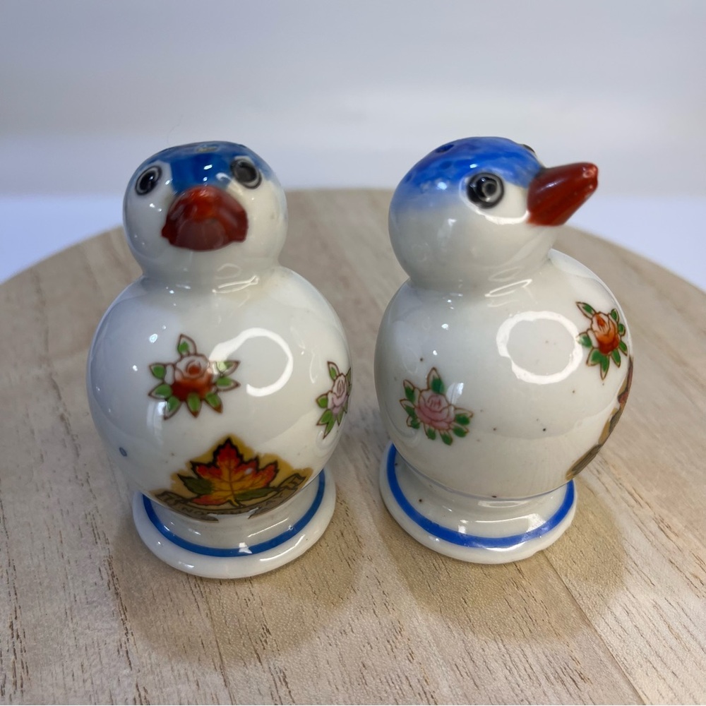 Vintage Bluebird Salt and Pepper Shakers Japan